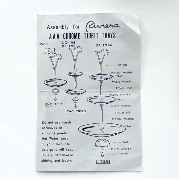 Riviera Chrome Two Tiered Tidbit Tray with Original Box - Picture 6 of 10